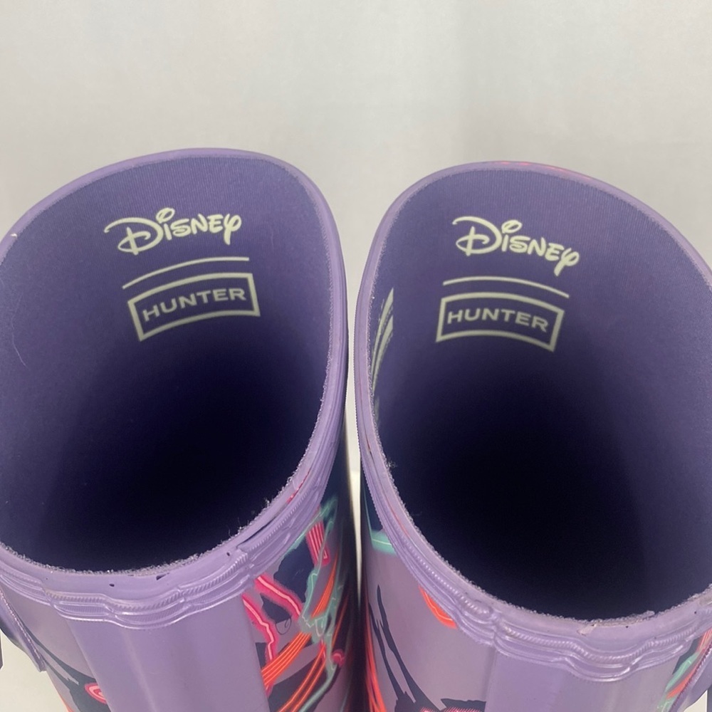 Hunter Women's Purple Neon Pattern Tall Rain Boots...Disney Mary Poppins - Picture 5 of 16